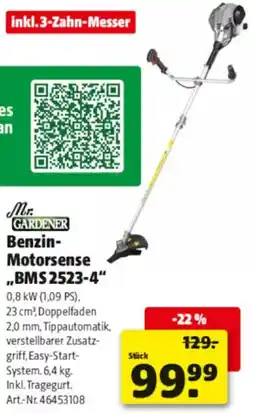 Hagebau Mr. GARDENER Benzin Motorsense ,,BMS 2523-4" Angebot