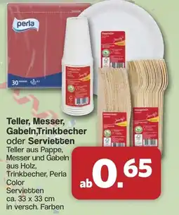 Famila Nord West Teller, Messer, Gabeln, Trinkbecher oder Servietten Angebot