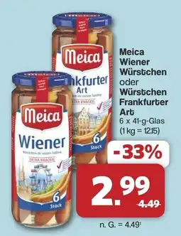 Famila Nord West Meica Wiener Würstchen oder Würstchen Frankfurter Art Angebot