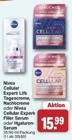 Famila Nord West Nivea Cellular Expert Lift Tagescreme, Nachtcreme oder Nivea Cellular Expert Filler Serum oder Hyaluron- Serum Angebot