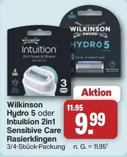 Famila Nord West Wilkinson Hydro 5 oder Intuition 2in1 Sensitive Care Rasierklingen Angebot