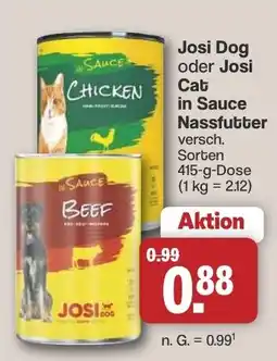 Famila Nord West Josi Dog oder Josi Cat in Sauce Nassfutter Angebot
