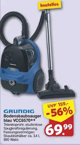 Famila Nord West GRUNDIG Bodenstaubsauger blau VCC6570 Angebot