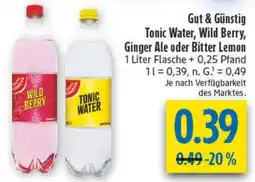 diska Gut & Günstig Tonic Water, Wild Berry, Ginger Ale oder Bitter Lemon Angebot