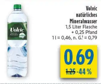 diska Volvic natürliches Mineralwasser Angebot