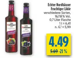 diska Echter Nordhäuser Fruchtiger Likör Angebot