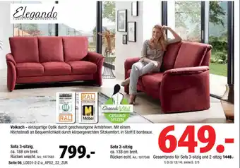 Zurbrüggen Sofa 3 Sitzig/2 Sitzig Angebot