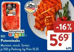 Aldi Süd BBQ Putensteaks Angebot