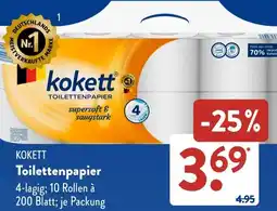 Aldi Süd KOKETT Toilettenpapier Angebot