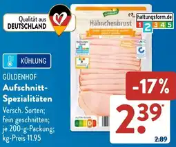 Aldi Süd GÜLDENHOF Aufschnitt Spezialitäten Angebot
