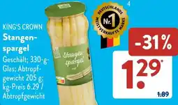 Aldi Süd KING'S CROWN Stangenspargel Angebot