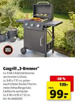Hagebau Gasgrill ,,3-Brenner" Angebot