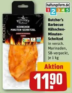 REWE Butcher's Barbecue Hähnchen Minuten Schnitzel Angebot
