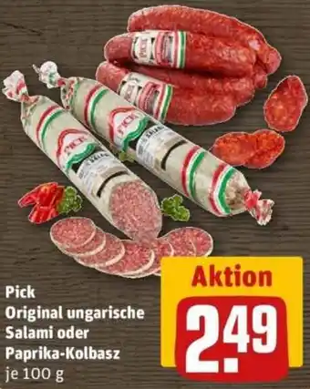 REWE Pick Original ungarische Salami oder Paprika-Kolbasz Angebot