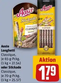 REWE Aoste Longhetti oder Stickado Angebot