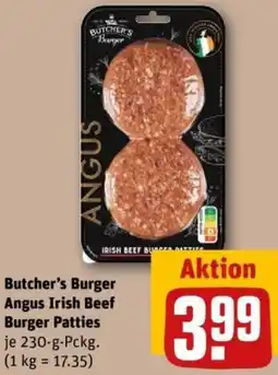 REWE Butcher's Burger Angus Irish Beef Burger Patties Angebot