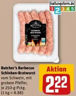 REWE Butcher's Barbecue Schinken-Bratwurst Angebot