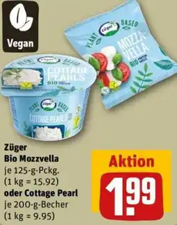 REWE Züger Bio Mozzvella oder Cottage Pearl Angebot