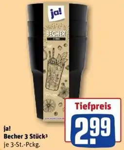 REWE ja! Becher 3 Stück Angebot