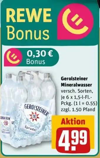 REWE Gerolsteiner Mineralwasser Angebot