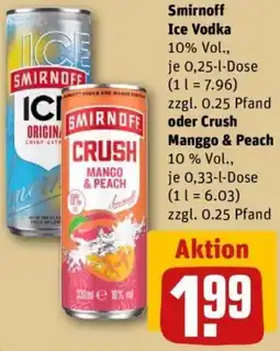 REWE Smirnoff Ice Vodka oder Crush Manggo & Peach Angebot
