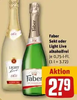 REWE Faber Sekt oder Light Live alkoholfrei Angebot