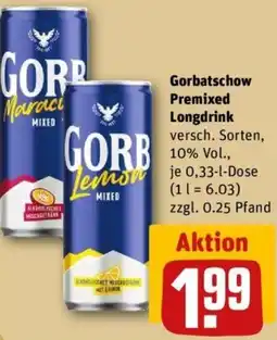 REWE Gorbatschow Premixed Longdrink Angebot