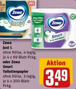 REWE Zewa Just 1 oder Zewa Smart Toilettenpapier Angebot