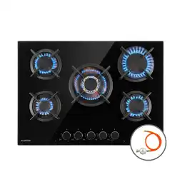 Netto Marken-Discount Goldflame 5 Gaskochfeld 5-flammig Messing-Brenner Glaskeramik schwarz Angebot