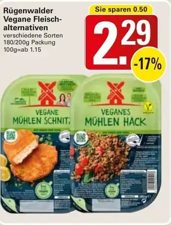 WEZ Rügenwalder Vegane Fleischalternativen 180/200g Angebot