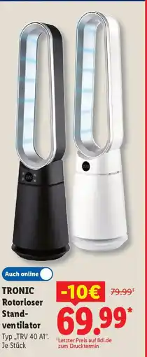 Lidl TRONIC Rotorloser Standventilator Angebot