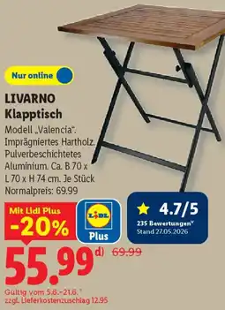 Lidl LIVARNO Klapptisch Angebot