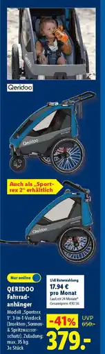 Lidl QERIDOO Fahrradanhänger Angebot