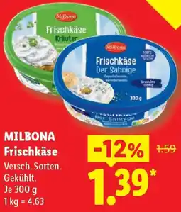 Lidl MILBONA Frischkäse Angebot