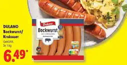 Lidl DULANO Bockwurst/ Krakauer Angebot