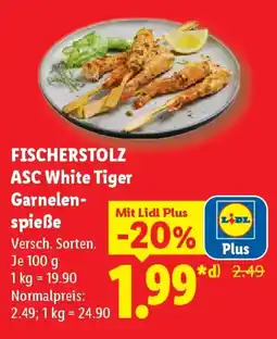 Lidl FISCHERSTOLZ ASC White Tiger Garnelenspieße Angebot