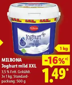 Lidl MILBONA Joghurt mild XXL Angebot