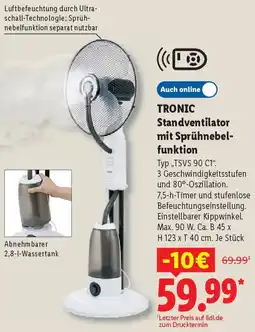 Lidl TRONIC Standventilator mit Sprühnebelfunktion Angebot