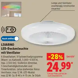 Lidl LIVARNO LED-Deckenleuchte mit Ventilator Angebot