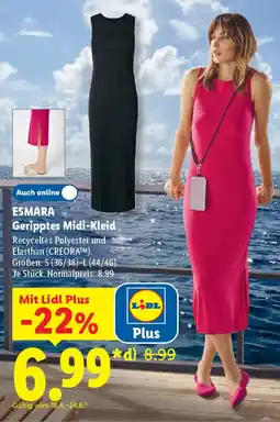 Lidl ESMARA Geripptes Midi-Kleid Angebot