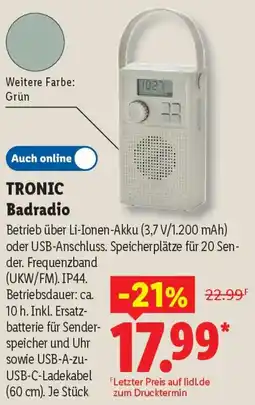 Lidl TRONIC Badradio Angebot