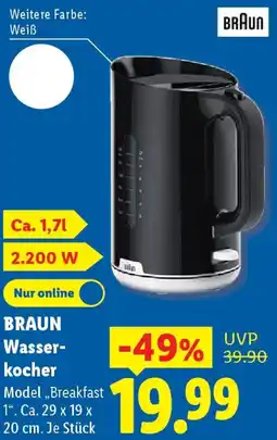 Lidl BRAUN Wasserkocher Angebot