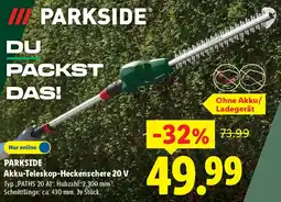 Lidl PARKSIDE Akku-Teleskop-Heckenschere 20 V Angebot