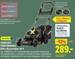 Lidl PARKSIDE PERFORMANCE Akku-Rasenmäher 40 V Angebot