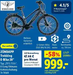 Lidl ZÜNDAPP Trekking E-Bike 28" Angebot