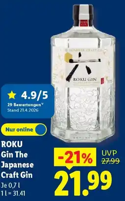 Lidl ROKU Gin The Japanese Craft Gin Angebot