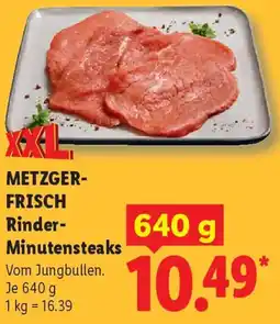 Lidl METZGERFRISCH Rinder Minutensteaks Angebot