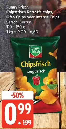 Edeka Funny Frisch Chipsfrisch Kartoffelchips, Ofen Chips oder Intense Chips Angebot