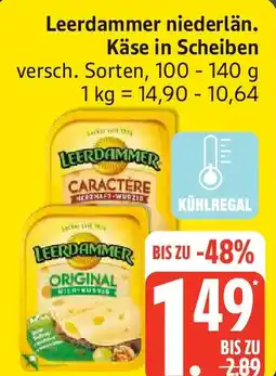 Edeka Leerdammer niederlän. Käse in Scheiben Angebot