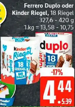 Edeka Ferrero Duplo oder Kinder RIEGEL Angebot